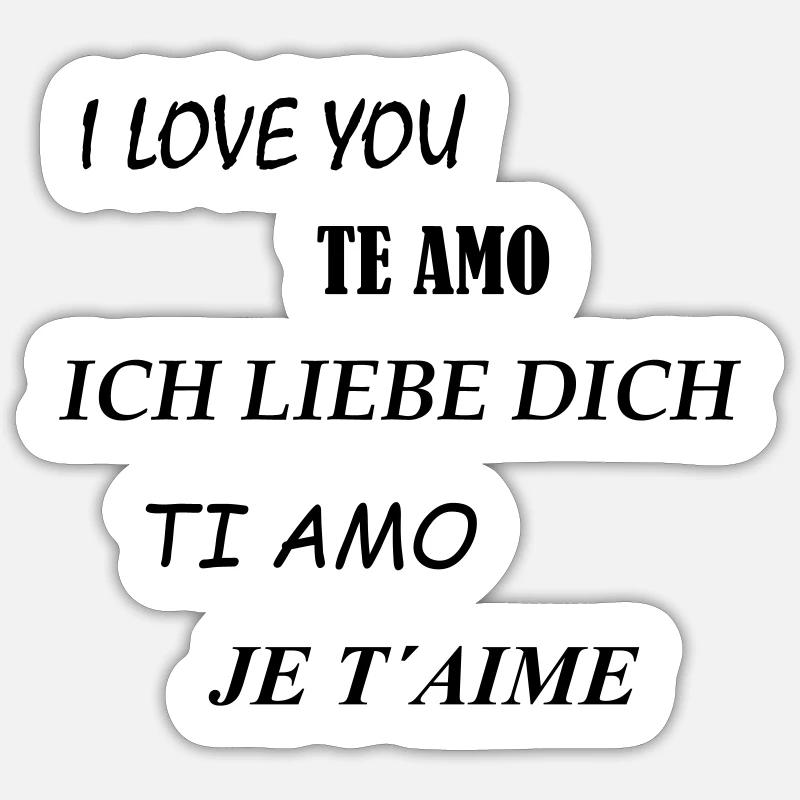 Ich liebe dich - das Geschenk zum Valentinstag - Sticker Größe S (10 x 10 cm) - Mattweiß