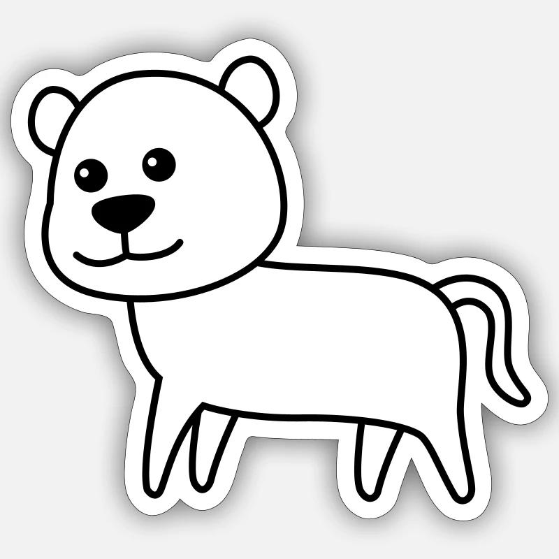 Panther Comic Tier - Sticker Größe S (10 x 10 cm) - Mattweiß
