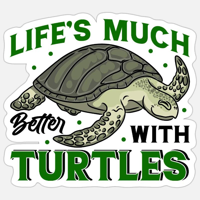 Turtle Lovers Turtle Pet - Sticker size S (10 x 10 cm) - white matte