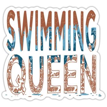 piscine natation vélo course natation drôle - Sticker taille S (10 x 10 cm) - blanc mat - Devant