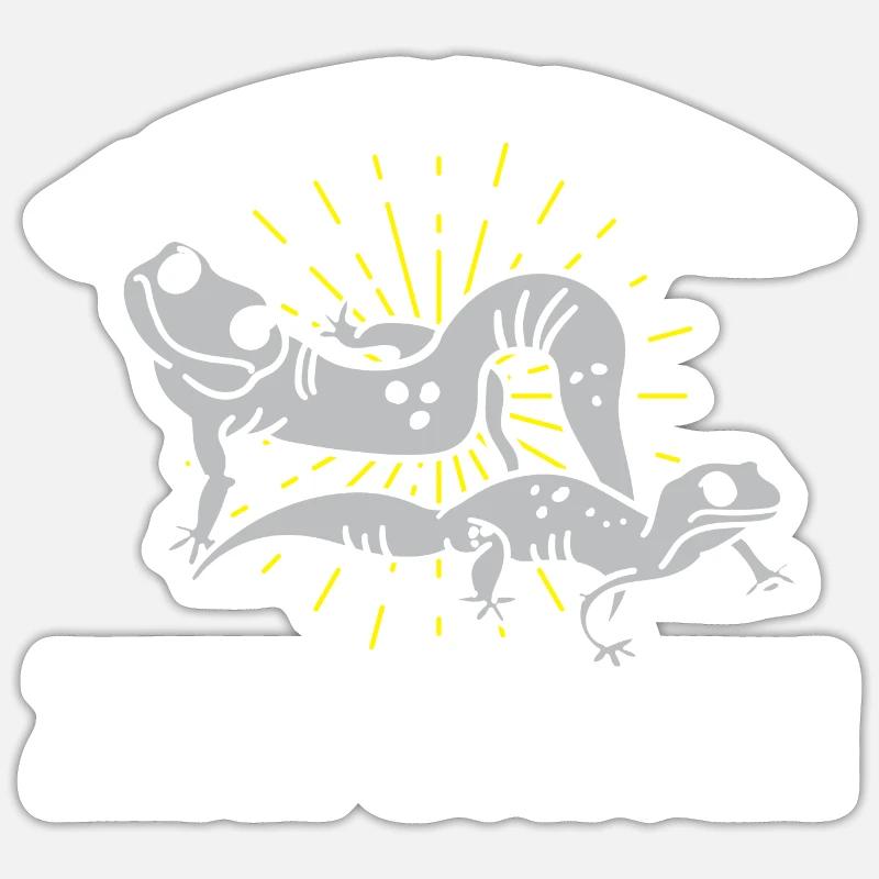 Was ist besser als eine Echse? Zwei Echsen - Sticker Größe S (10 x 10 cm) - Mattweiß