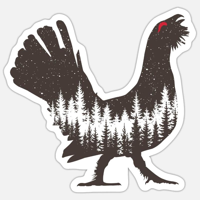 Auerhahn - Sticker Größe S (10 x 10 cm) - Mattweiß