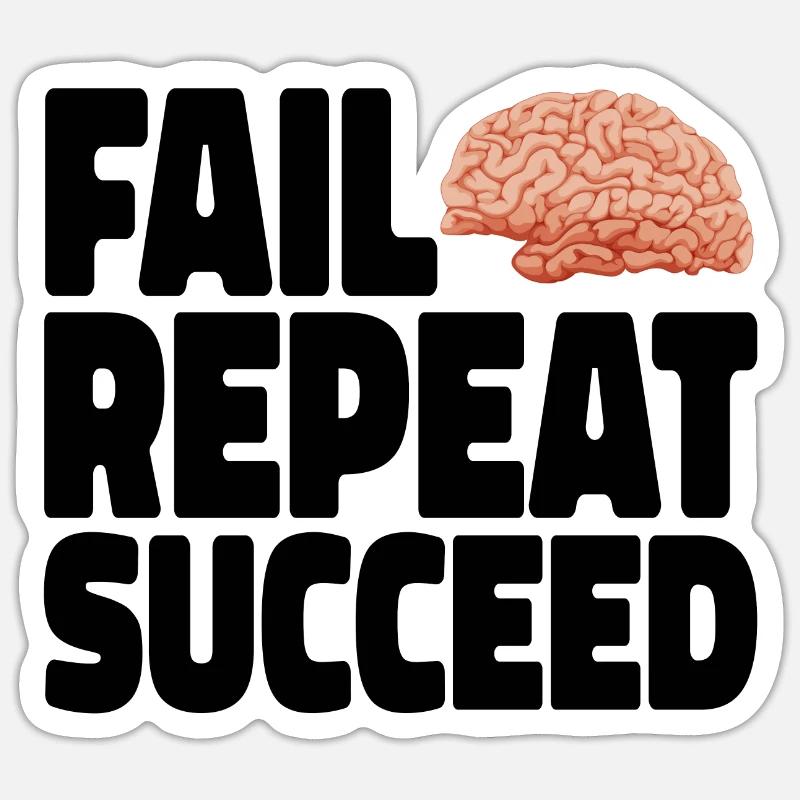 Fail into Succeed noir - Sticker taille S (10 x 10 cm) - blanc mat