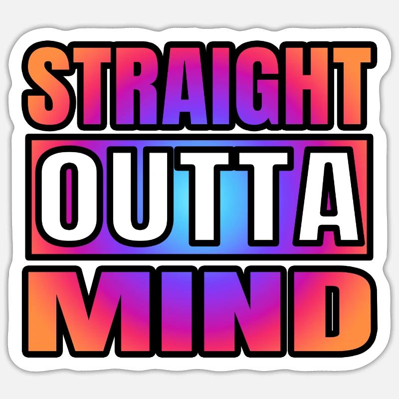 StraightouttaMind2 - Sticker taille S (10 x 10 cm) - blanc mat