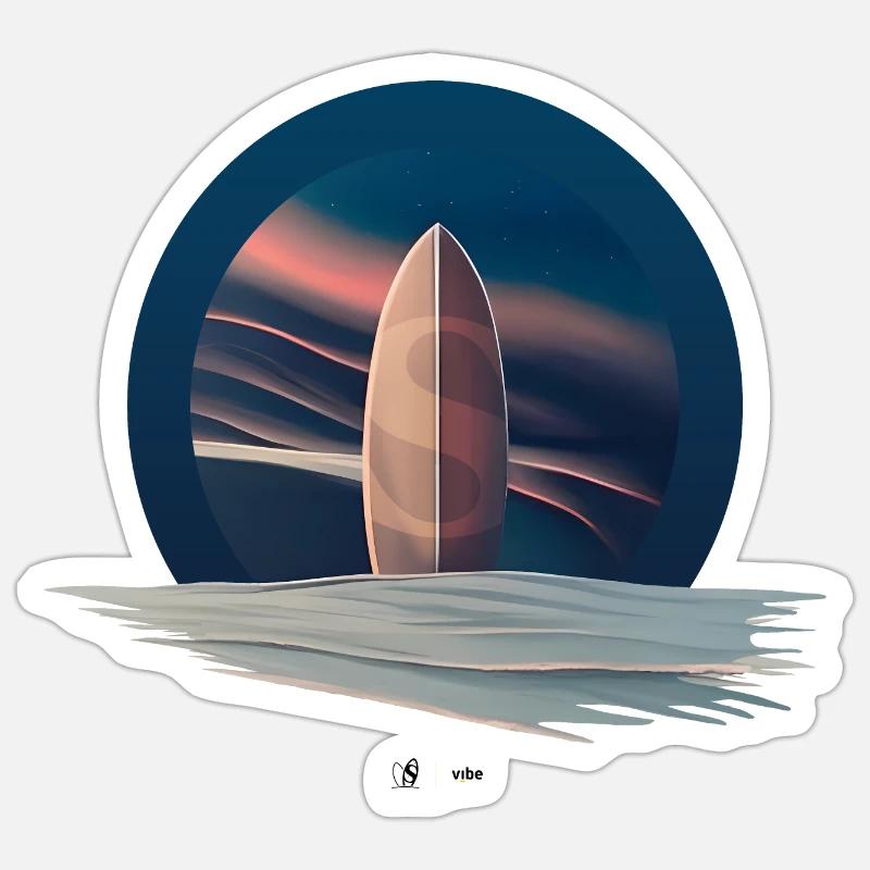 Surfboard S - Sticker size S (10 x 10 cm) - white matte