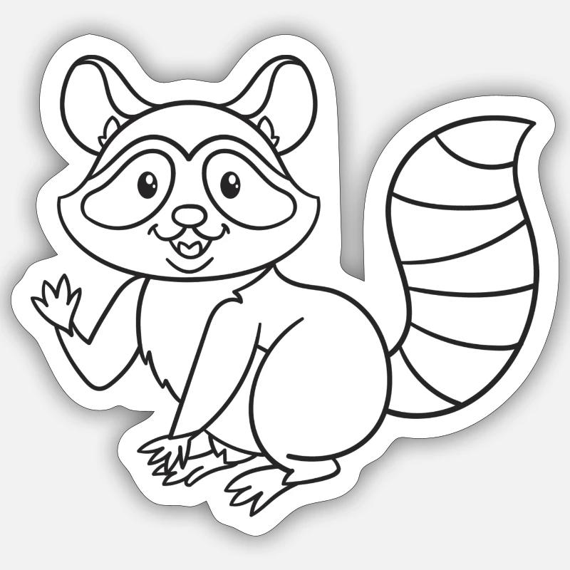 Waschbär, Waschbären, Geschenk, Geschenkidee Sticker Größe S (10 x 10 cm)
