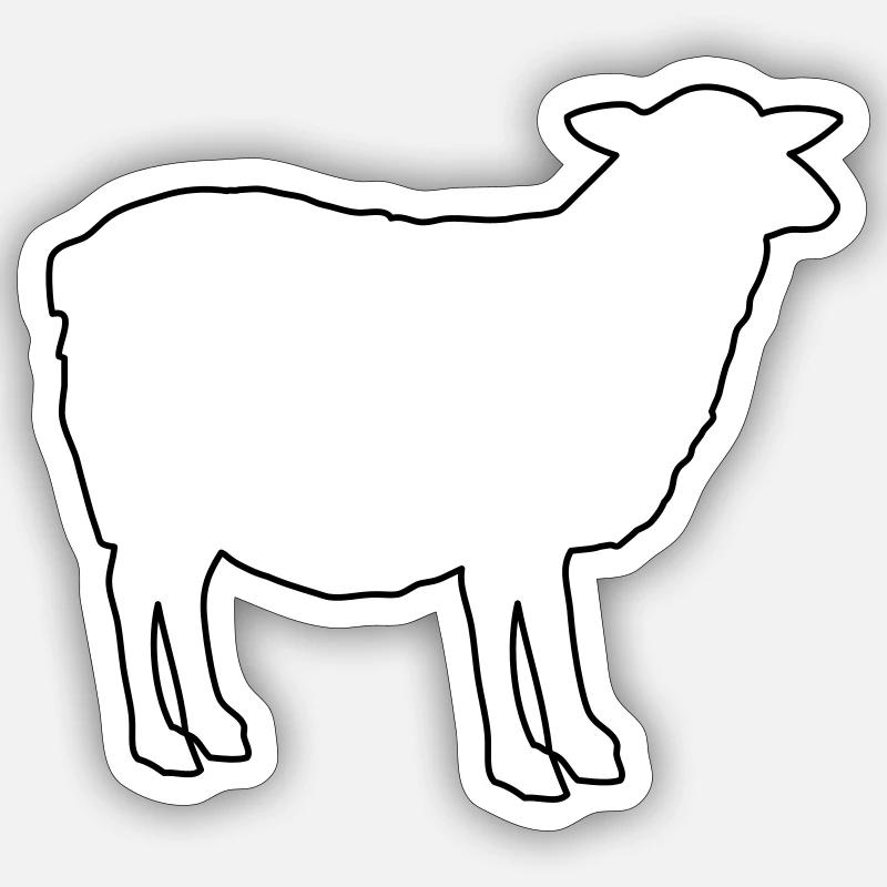 Schaf - Sticker Größe S (10 x 10 cm) - Mattweiß