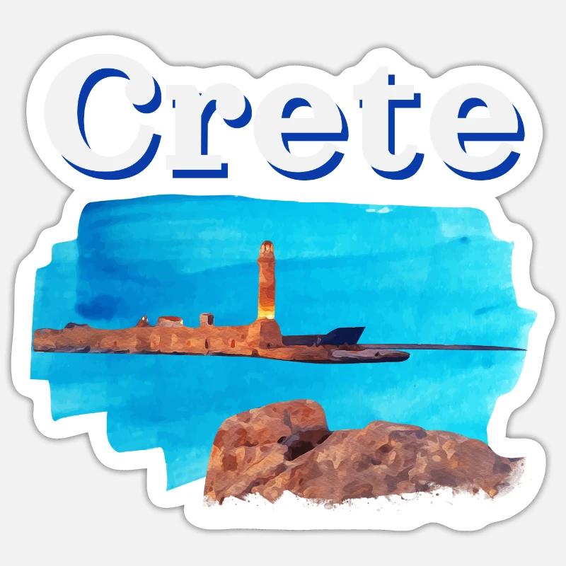 Crète - Sticker taille S (10 x 10 cm) - blanc mat