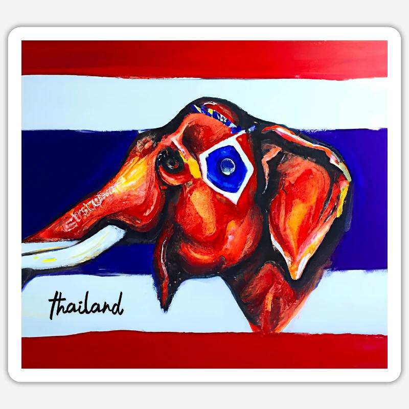 Thai Elefant Sticker Größe S (10 x 10 cm)