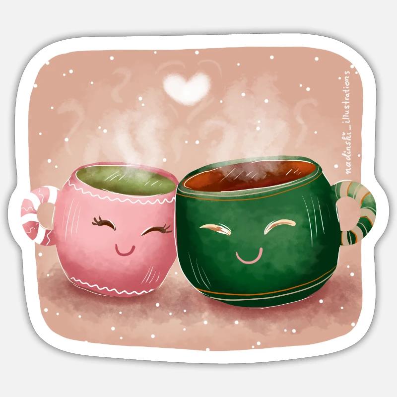 Coupes d’amour - Sticker taille S (10 x 10 cm) - blanc mat