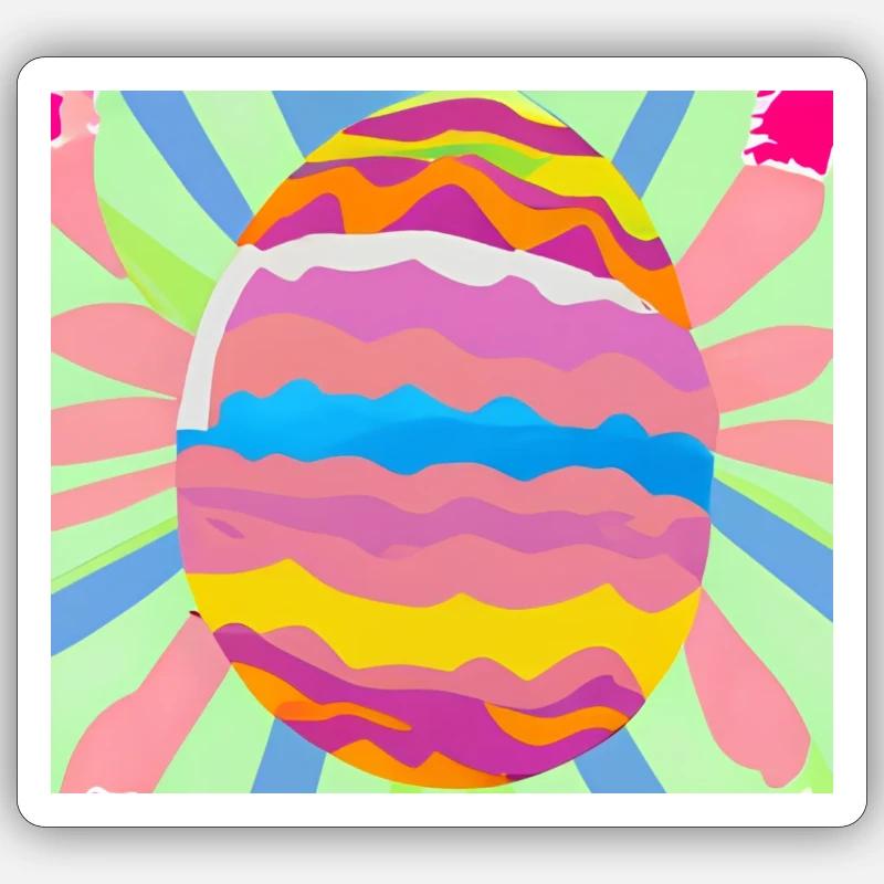 Colourful Easter egg Sticker size S (10 x 10 cm)