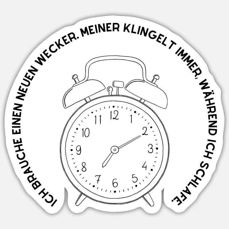 Wecker Sticker Größe S (10 x 10 cm)