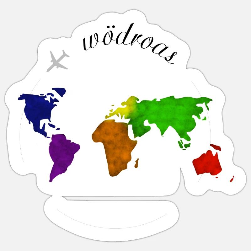 Wödroas - Weltreise, Austrian dialect - Sticker size S (10 x 10 cm) - white matte