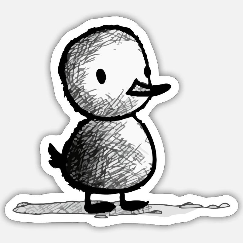 Doudou le petit canard - Sticker taille S (10 x 10 cm) - blanc mat