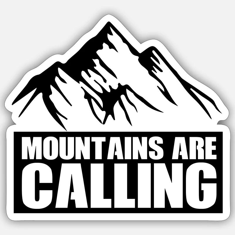 Berge mountains are calling - Sticker size S (10 x 10 cm) - white matte