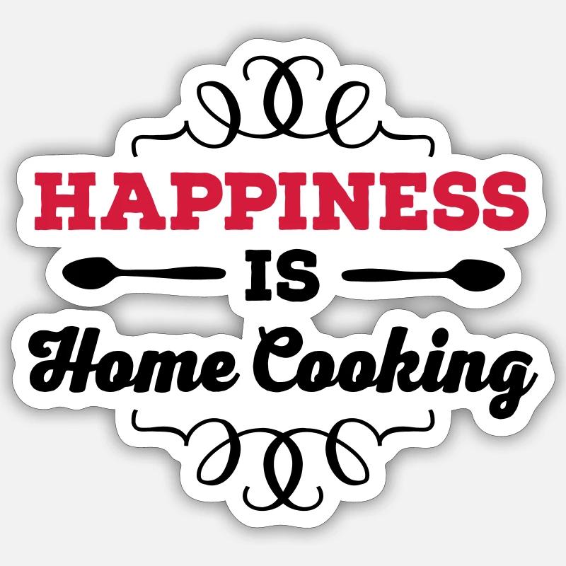 kochen - Sticker Größe S (10 x 10 cm) - Mattweiß