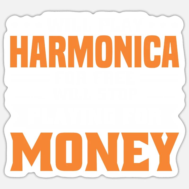 Harmonica Mouth Organ Harmonica Player Sticker size S (10 x 10 cm)