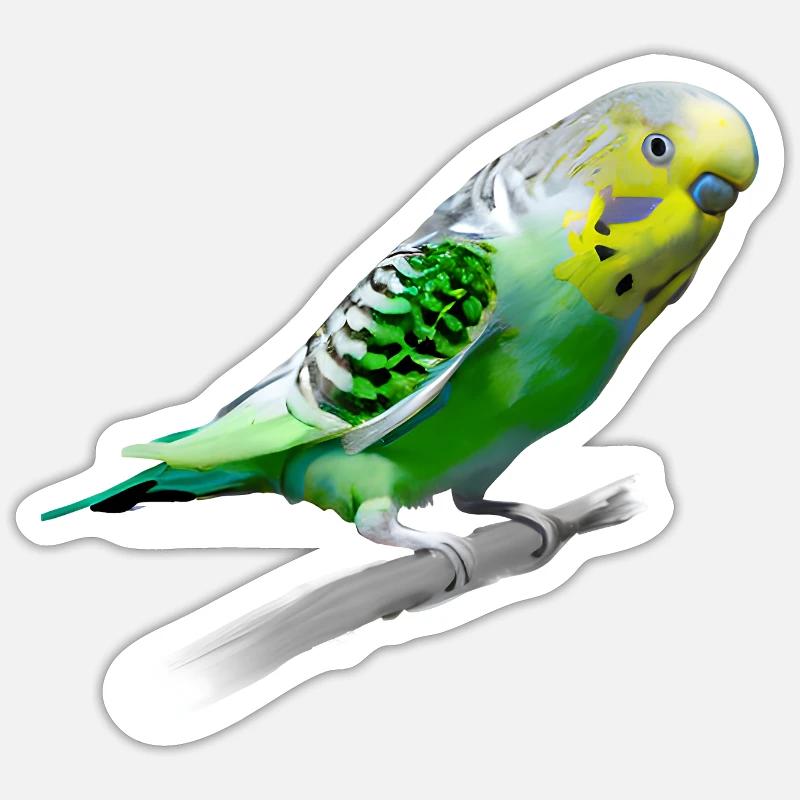 Perruche sucrée - Sticker taille S (10 x 10 cm) - blanc mat
