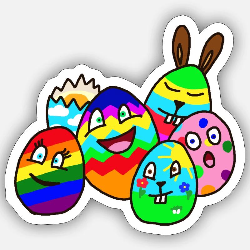 colorful Easter design Sticker size S (10 x 10 cm)