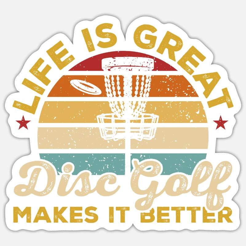Discgolf Disc Golf Frisbee - Sticker Größe S (10 x 10 cm) - Mattweiß