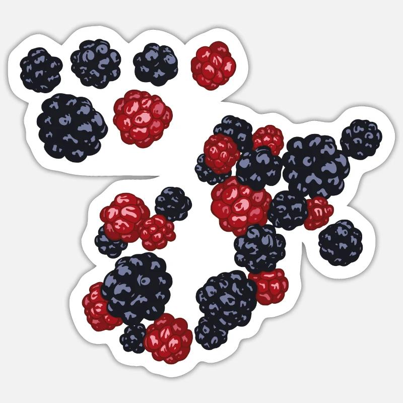 Mûres - Sticker taille S (10 x 10 cm) - blanc mat