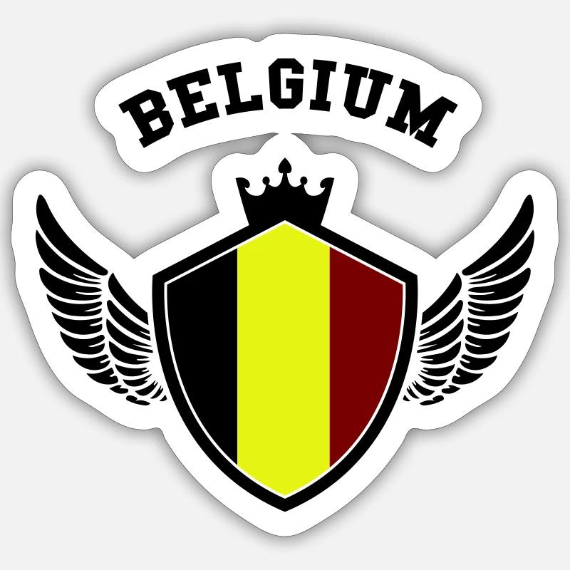 belgium wappen - Sticker Größe S (10 x 10 cm) - Mattweiß