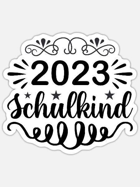 Schulkind 2023 Erste Klasse Erstklässler - Sticker Größe S (10 x 10 cm) - Mattweiß