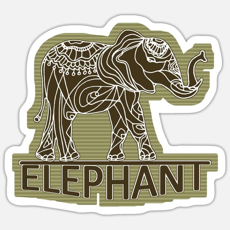 Elefant - Sticker Größe S (10 x 10 cm) - Mattweiß