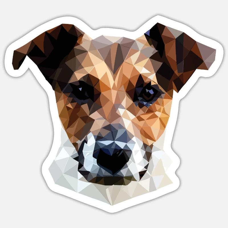 Jack Russell Terrier Dog Polygon - Sticker size S (10 x 10 cm) - white matte