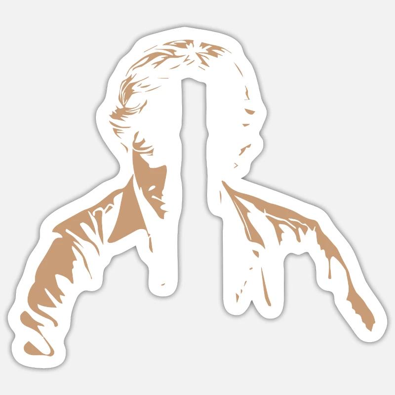 PEDRO PASCAL - Sticker taille S (10 x 10 cm) - blanc mat