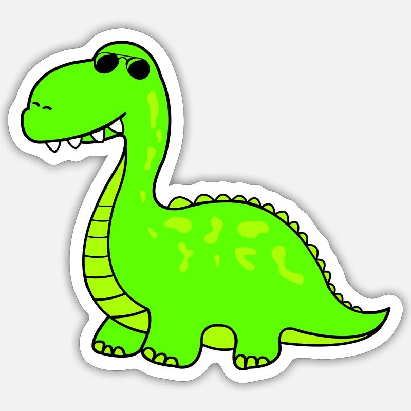 cool dino - Sticker Größe S (10 x 10 cm) - Mattweiß