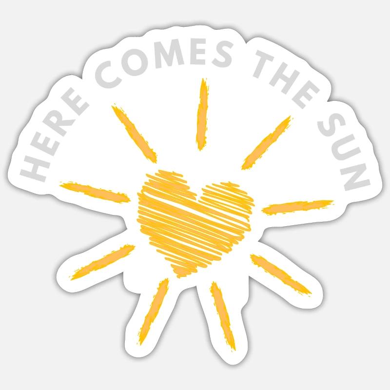 here comes the sun - Sticker Größe S (10 x 10 cm) - Mattweiß