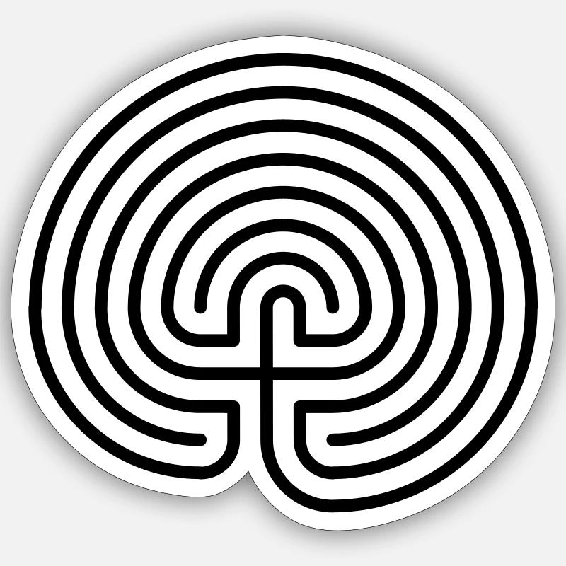 klassisches rundes Labyrinth Sticker Größe S (10 x 10 cm)