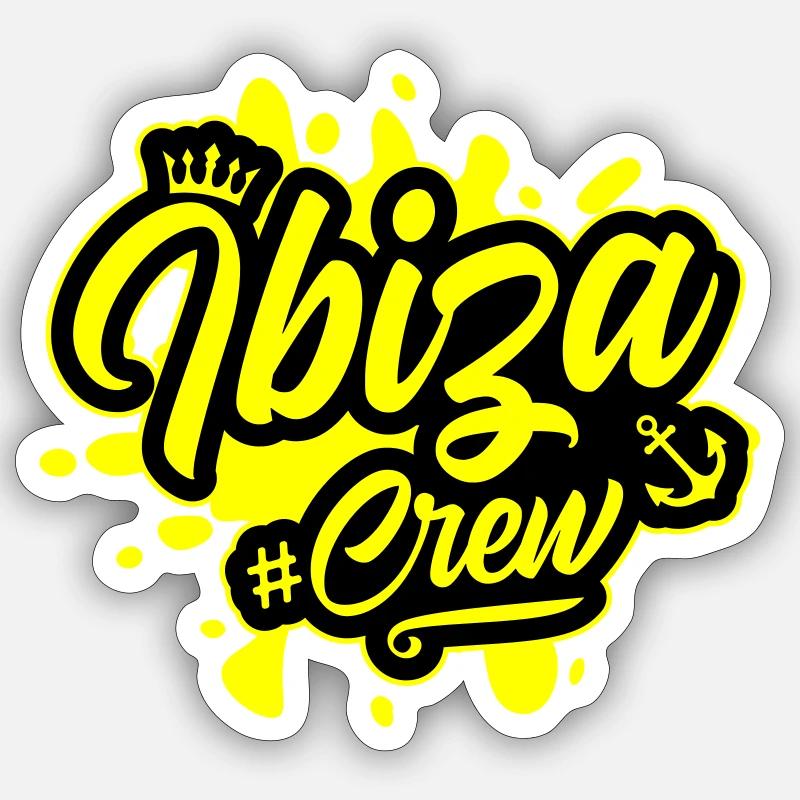Ibiza Crew - Sticker size S (10 x 10 cm) - white matte