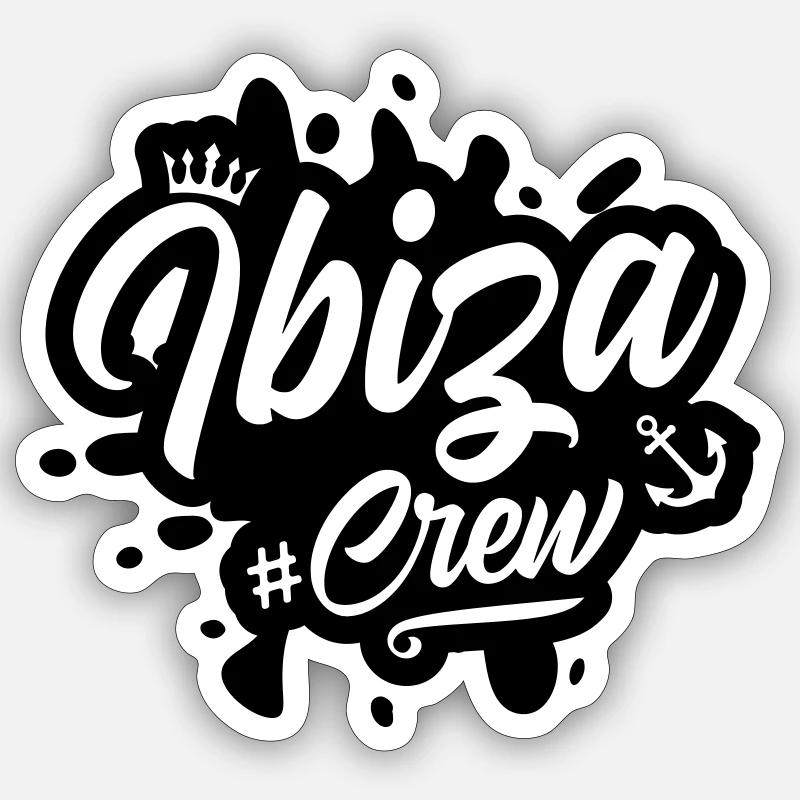 Ibiza Crew - Sticker size S (10 x 10 cm) - white matte