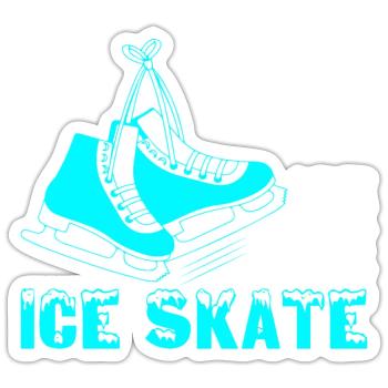 Live Love Patin à glace Patineur artistique Patinage sur glace - Sticker taille S (10 x 10 cm) - blanc mat - Devant