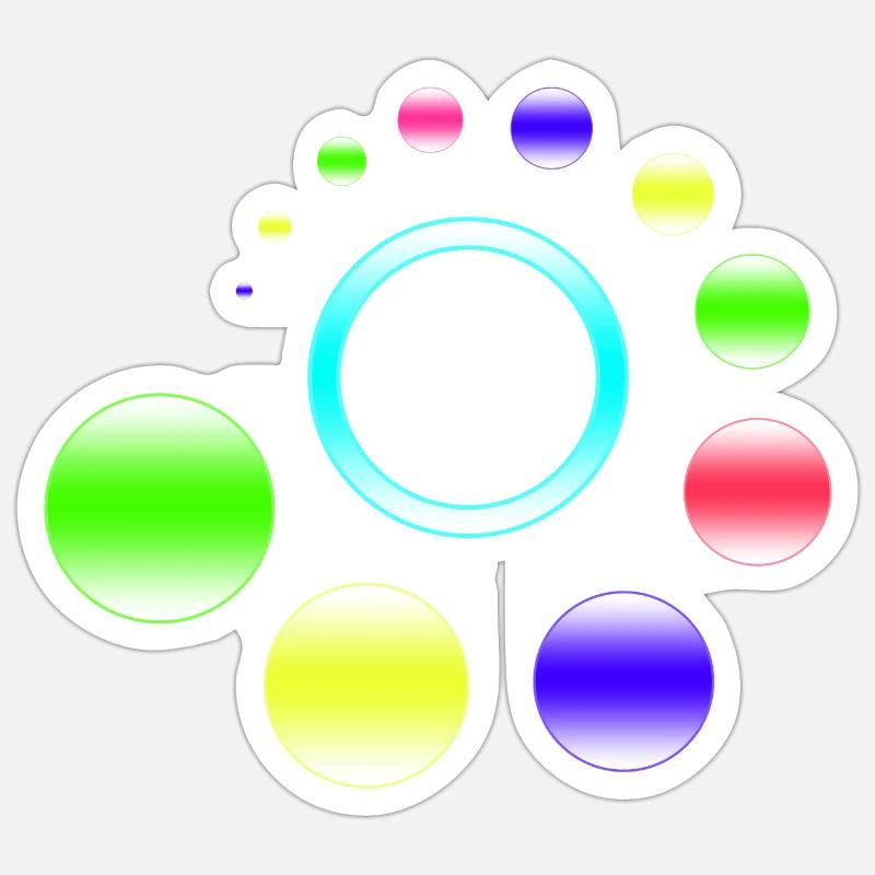 Neon Orbit Ringburst - Sticker size S (10 x 10 cm) - white matte