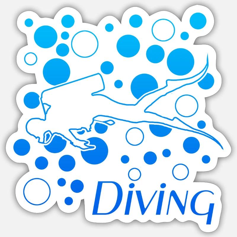 Diving - Sticker Größe S (10 x 10 cm) - Mattweiß