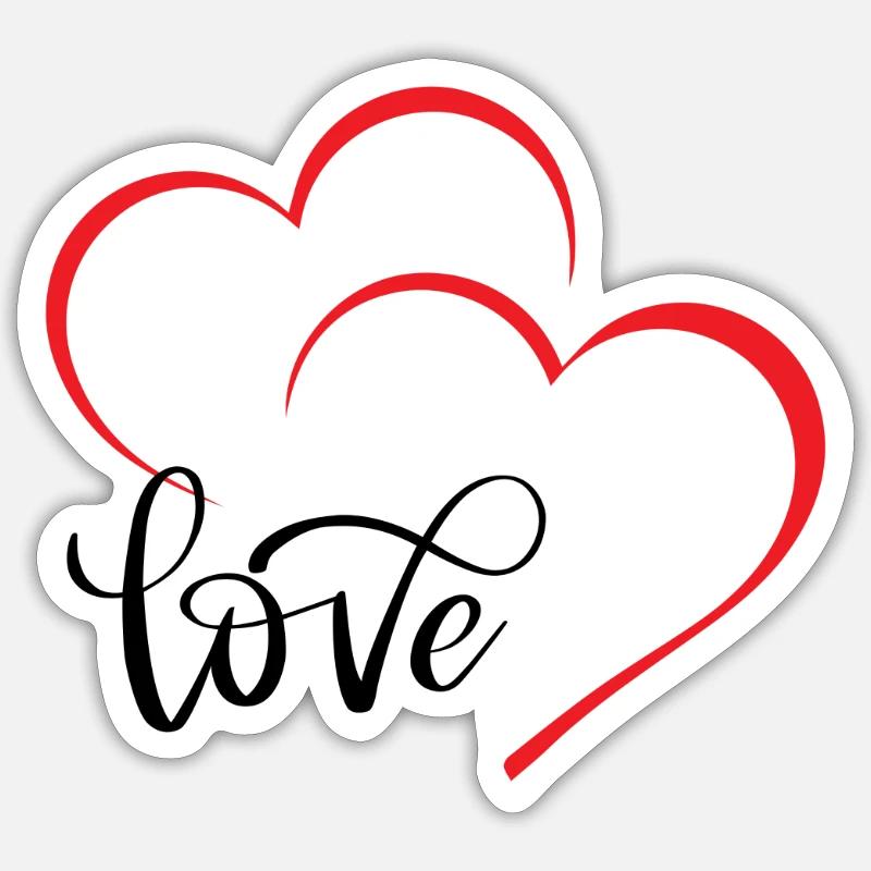 Love - Sticker Größe S (10 x 10 cm) - Mattweiß