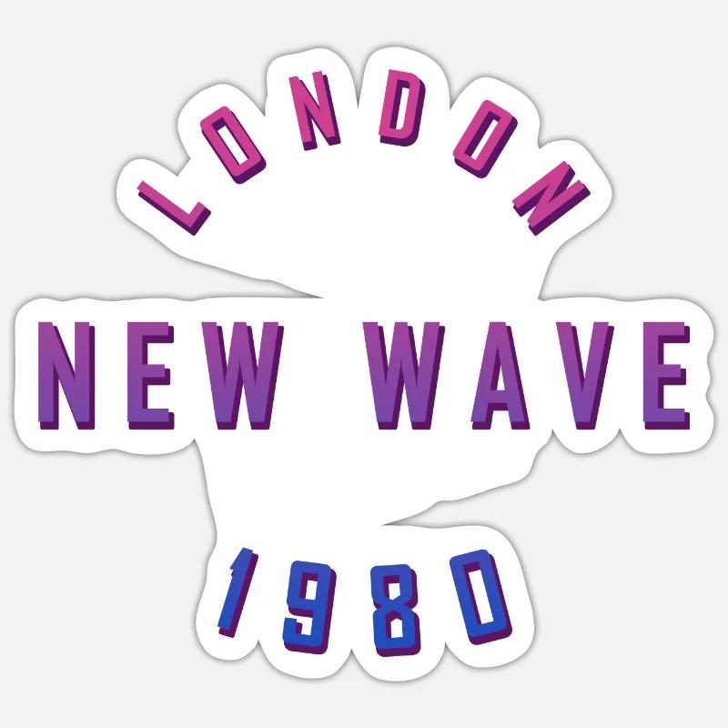 NOUVELLE VAGUE DE LONDRES 1980 - Sticker taille S (10 x 10 cm) - blanc mat
