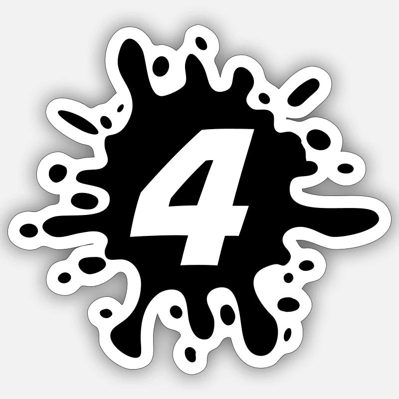 4 - Sticker Größe S (10 x 10 cm) - Mattweiß