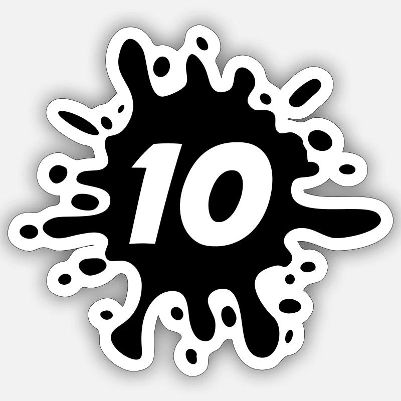10 - Sticker Größe S (10 x 10 cm) - Mattweiß