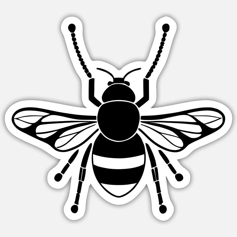 abeille - Sticker taille S (10 x 10 cm) - blanc mat