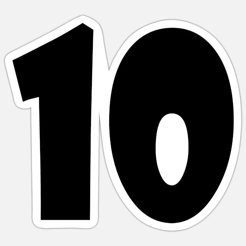 10 - Sticker Größe S (10 x 10 cm) - Mattweiß