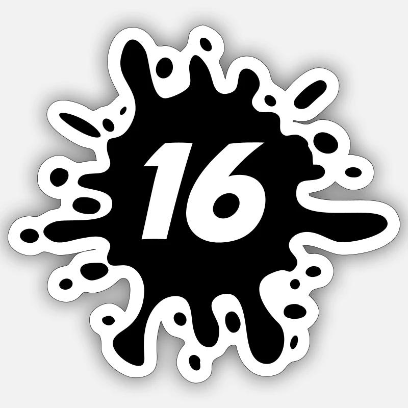 16 - Sticker Größe S (10 x 10 cm) - Mattweiß