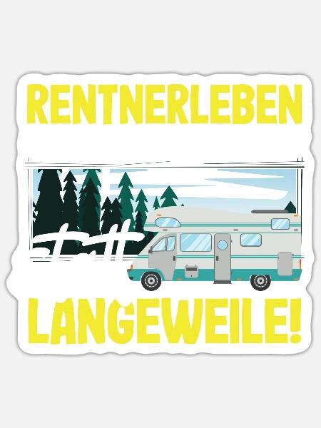 Rentnerleben - Campingabenteuer statt Langeweile - Sticker Größe S (10 x 10 cm) - Mattweiß