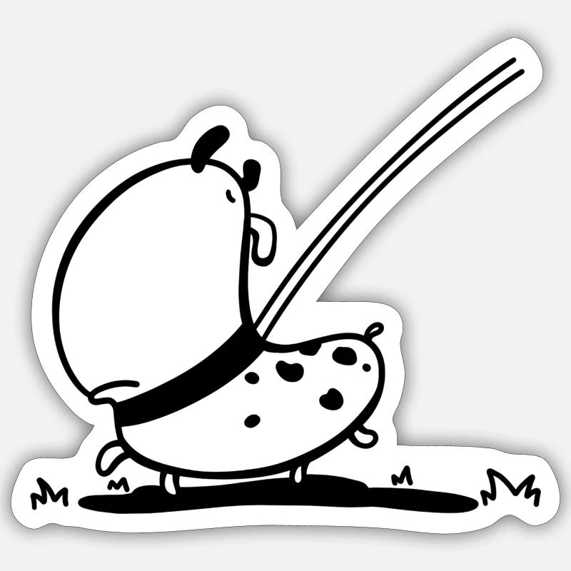 Hundi - Sticker taille S (10 x 10 cm) - blanc mat
