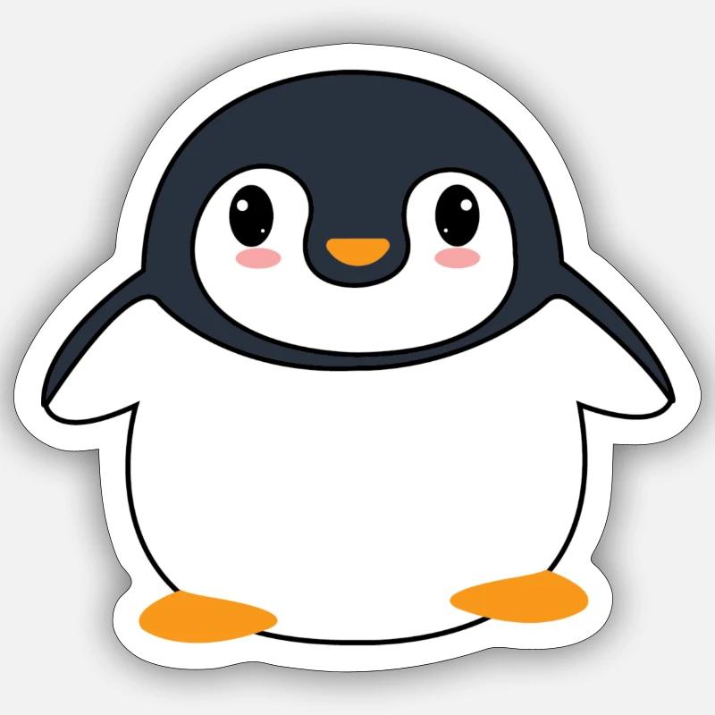 Pegi le pingouin - Sticker taille S (10 x 10 cm) - blanc mat