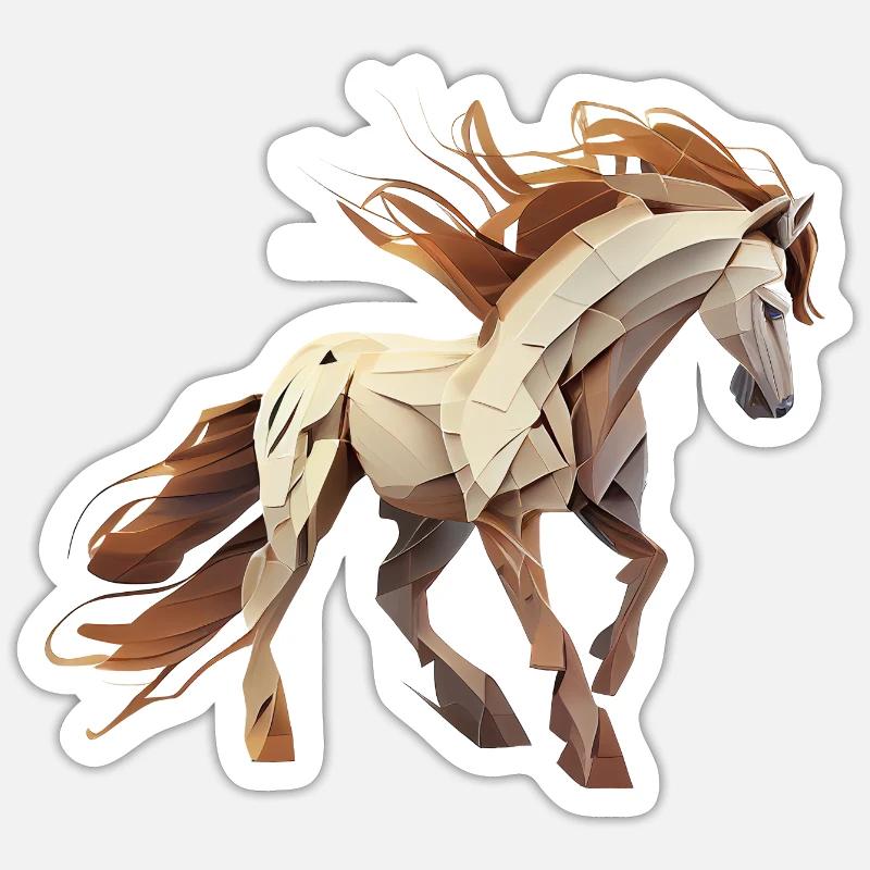 Wildpferd - Sticker Größe S (10 x 10 cm) - Mattweiß