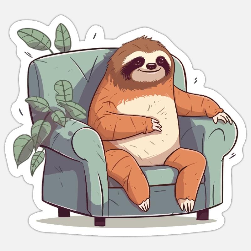 Faultier Sticker Größe S (10 x 10 cm)
